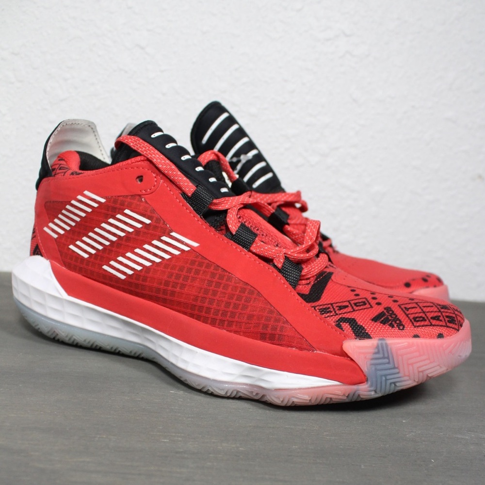 Adidas Dame 6 Geek Up Shoes Red & Black Size 7